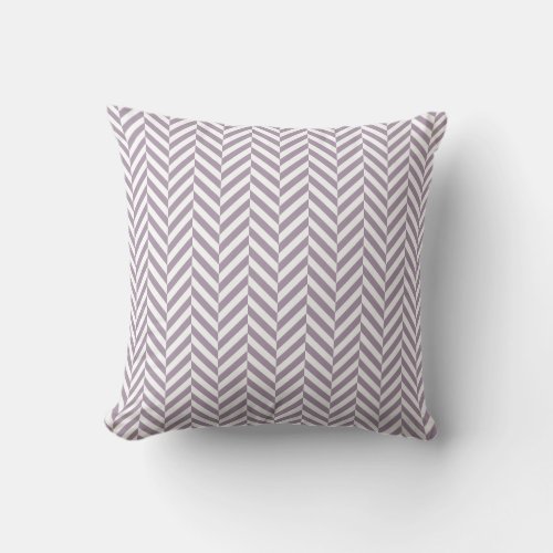 Purple Geometric Herringbone Pattern Throw Pillow