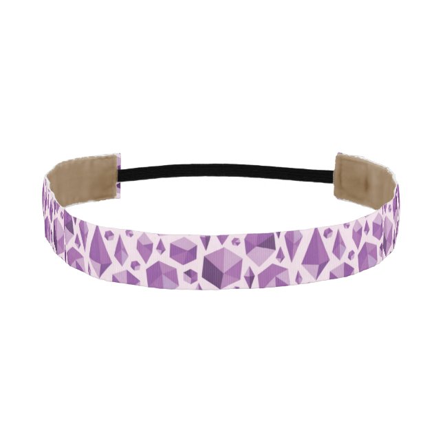 Purple geometric jewel shapes athletic headband (Front)