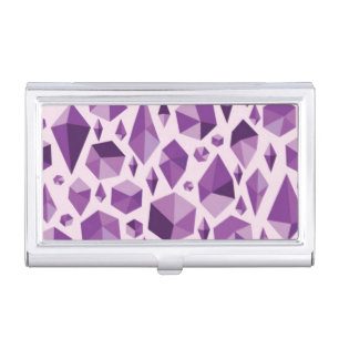 Purple geometric jewel shapes business card holder