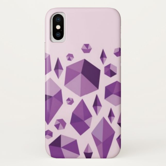 Purple geometric jewel shapes Case-Mate iPhone case (Back)