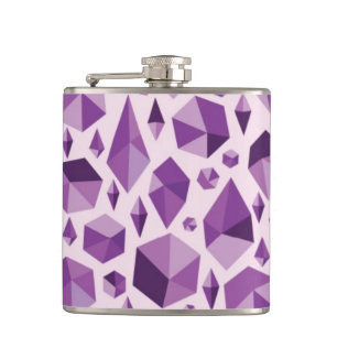 Purple geometric jewel shapes hip flask