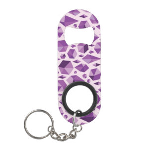 Purple geometric jewel shapes keychain bottle opener