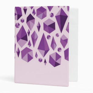 Purple geometric jewel shapes mini binder