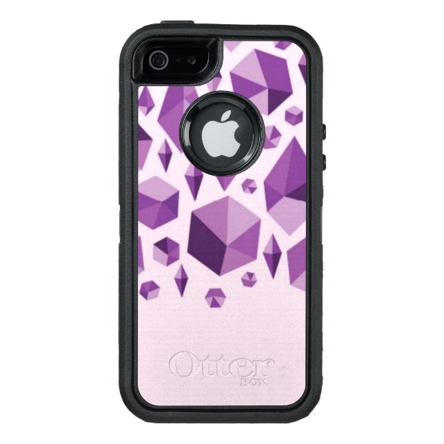 Purple geometric jewel shapes otterbox iPhone case (Back)