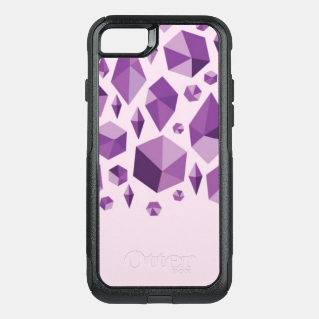 Purple geometric jewel shapes otterbox iPhone case (Back)