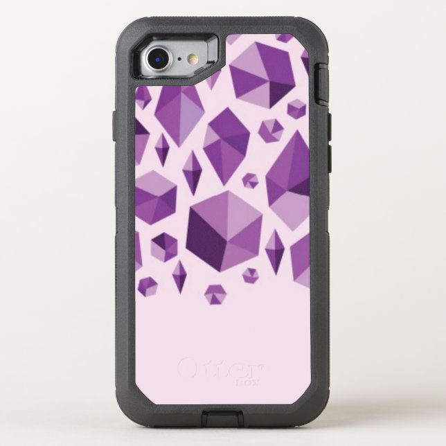 Purple geometric jewel shapes otterbox iPhone case (Back)