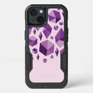 Purple geometric jewel shapes iPhone 13 case