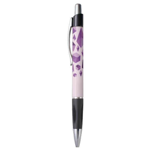 Purple geometric jewel shapes pen (Top (Vertical))