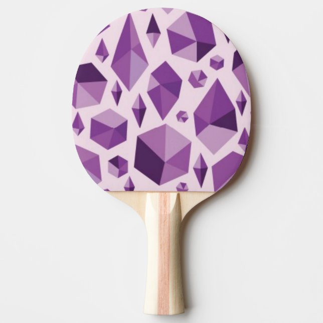 Purple geometric jewel shapes Ping-Pong paddle (Front)