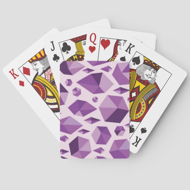 Purple geometric jewel shapes poker cards (Back)