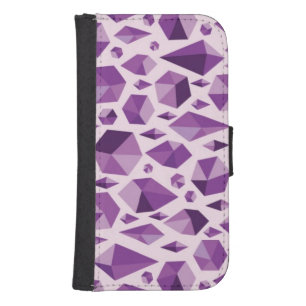 Purple geometric jewel shapes samsung s4 wallet case