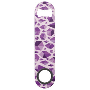 Purple geometric jewel shapes speed bottle opener
