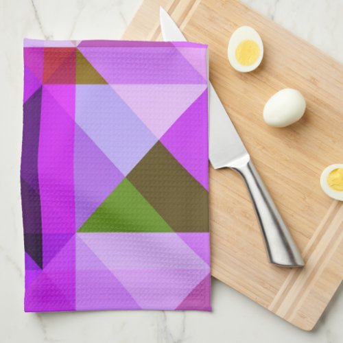 Purple Geometric Kitchen Towel
