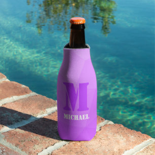 Purple geometric mesh pattern Monogram Bottle Cooler