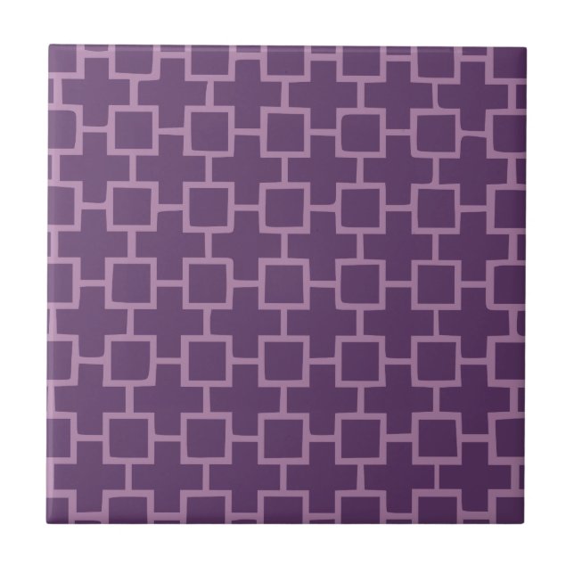 Purple Geometric Pattern Ceramic Tile (Front)