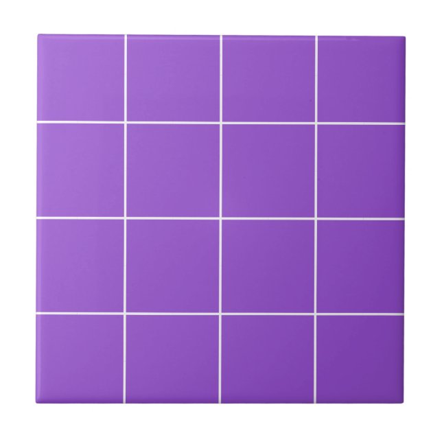 Purple Geometric Pattern Modern Girly Trendy Ceramic Tile (Front)
