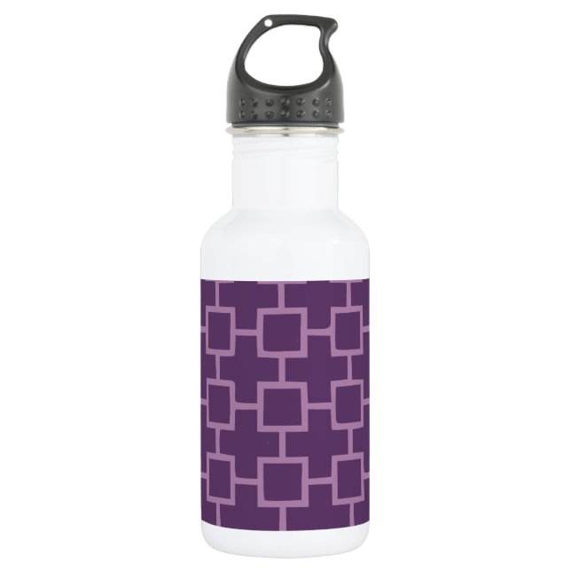 Purple Geometric Pattern Water Bottle (Front)
