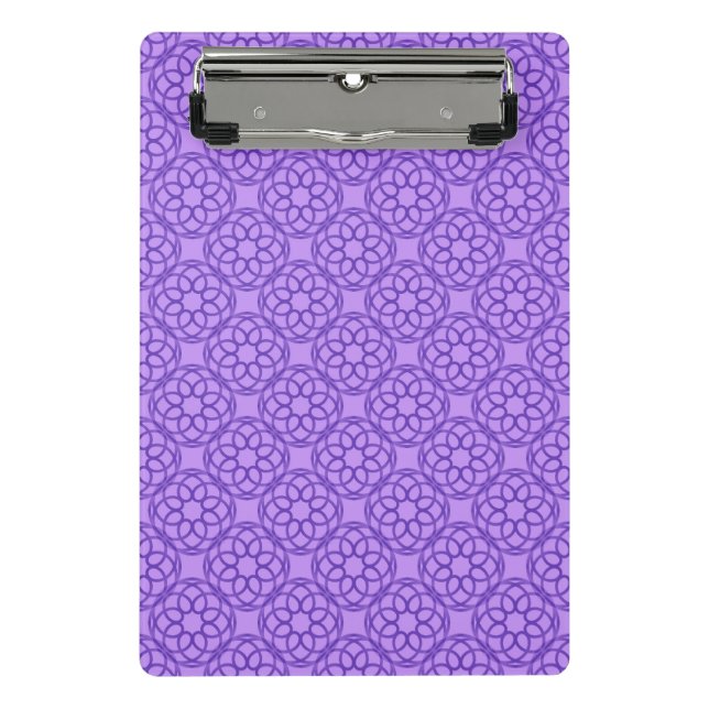 Purple Geometric Seamless Pattern Mini Clipboard (Front)