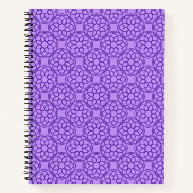 Purple Geometric Seamless Pattern Notebook (Front)