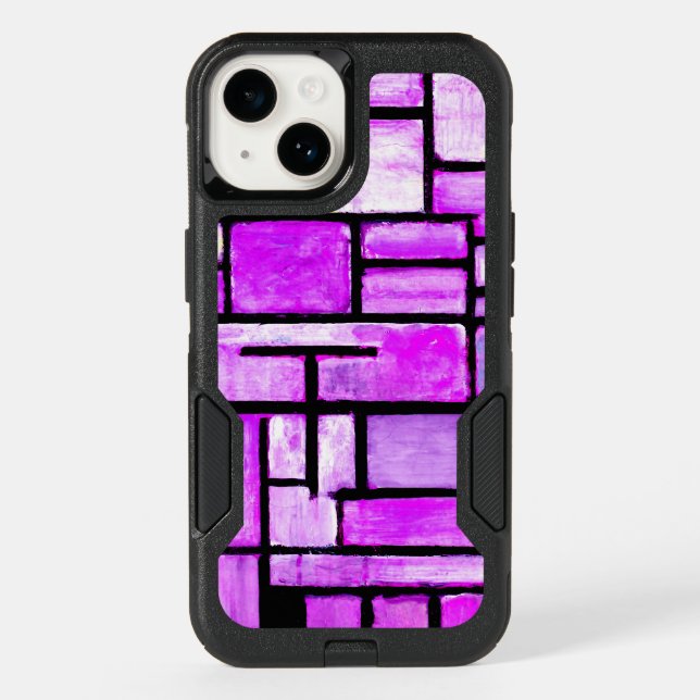Purple Geometric Square Painting  Otterbox iPhone Case (Back)