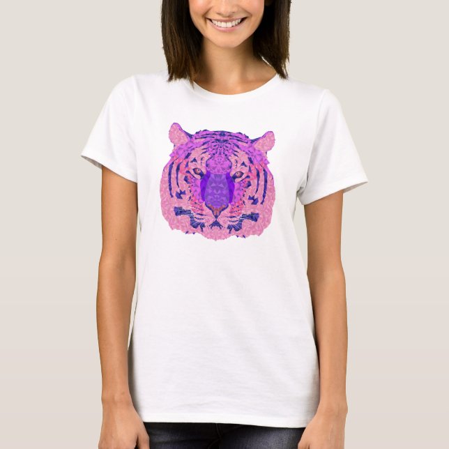 Purple Geometric Tiger T-Shirt (Front)