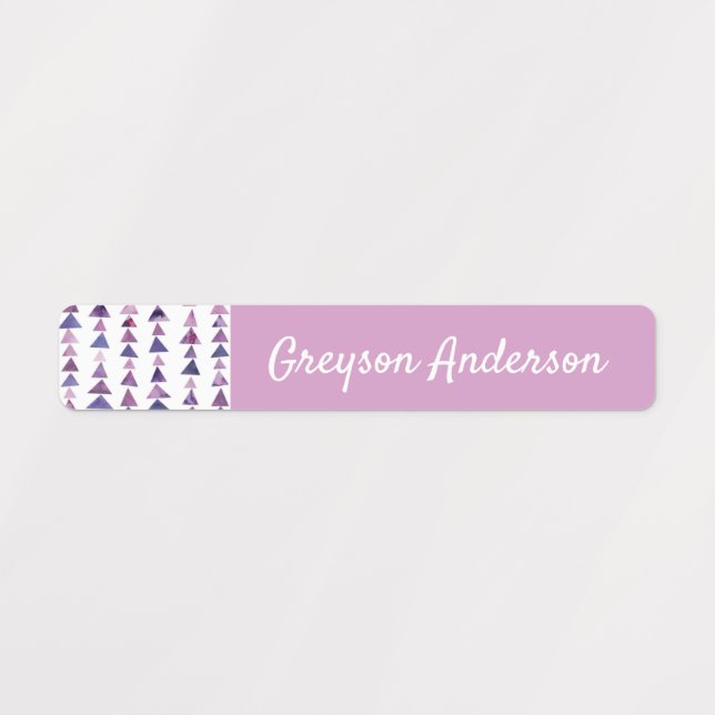 Purple Geometric Triangle Kids Label Skinny (Design 1)