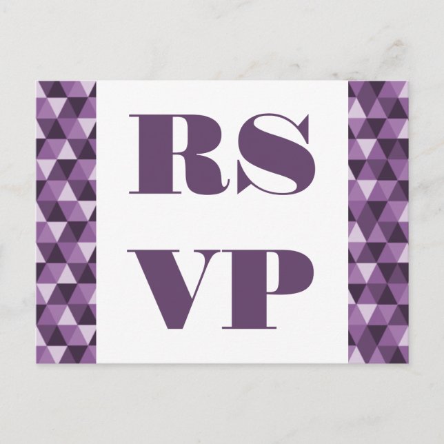 Purple Geometric Triangles RSVP Postcard (Front)