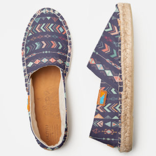 Purple Geometric Tribal Pattern Modern Summer Espadrilles