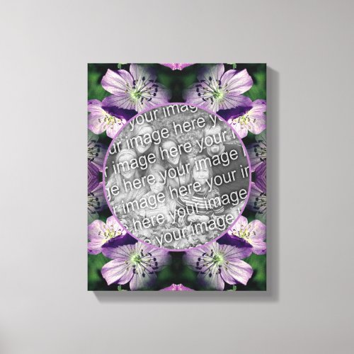 Purple Geranium Flower Frame Create Your Own Photo Canvas Print