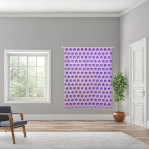Purple Geranium Flower Seamless Pattern on Curtain