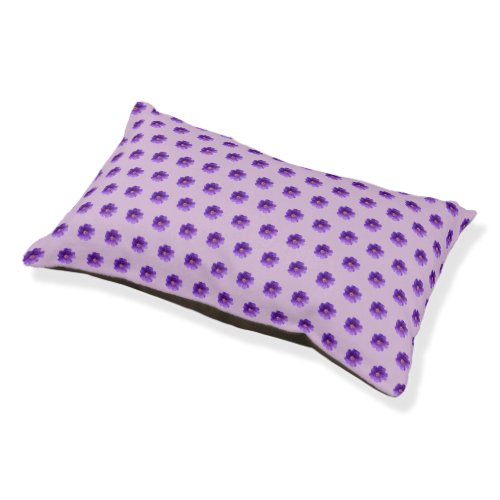 Purple Geranium Flower Seamless Pattern on Dog Bed