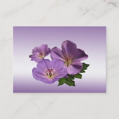 Purple Geranium Flowers Atc Business Card
