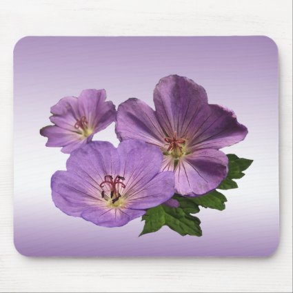 Purple Geranium Flowers Mouse Pad