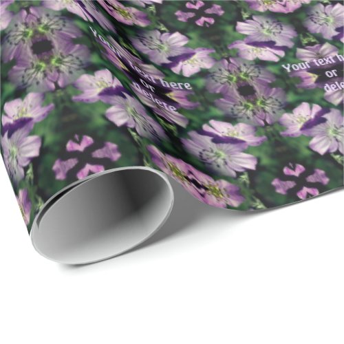 Purple Geranium Flowers Multiplied Personalized Wrapping Paper