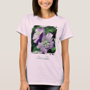 Purple Geranium Flowers Personalized  T-Shirt