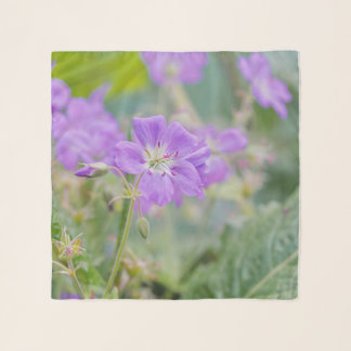 Purple Geranium Wildflower Summer Photograph Scarf