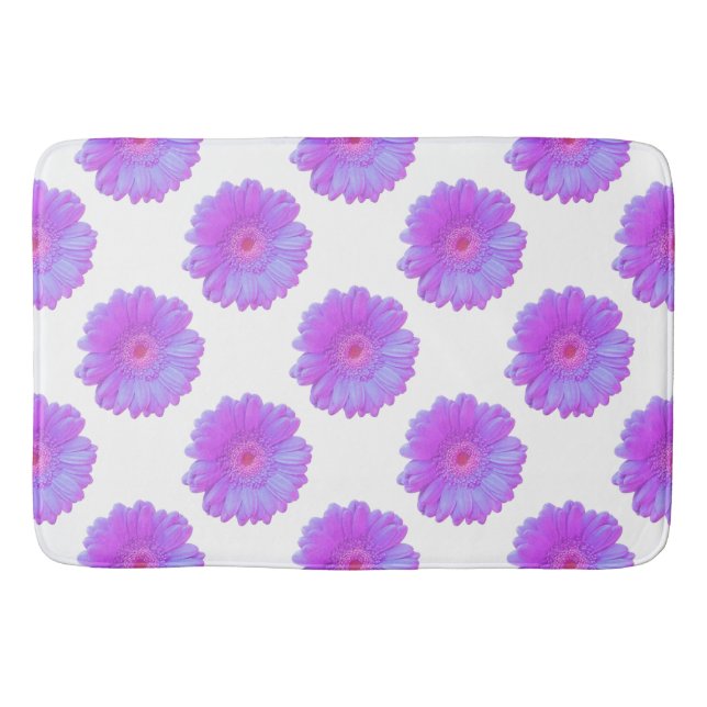 Purple gerbera daisy bathroom mat (Front)