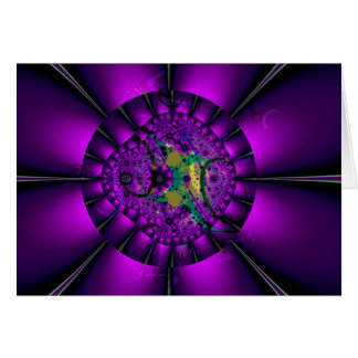 Purple Gerbera Daisy Fractal Art Card