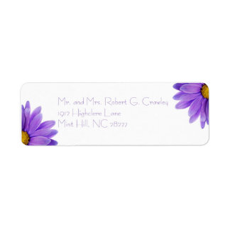 Purple Gerbera Daisy Return Address Label