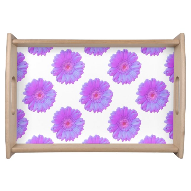 Purple gerbera daisy serving tray (Front)