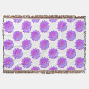 Purple gerbera daisy throw blanket