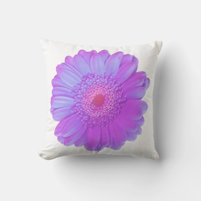 Purple gerbera daisy throw pillow (Front)