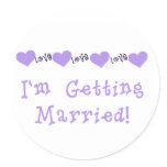Purple Getting Married Tshirts and Gifts Classic Round Sticker