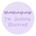 Purple Getting Married Tshirts and Gifts Classic Round Sticker