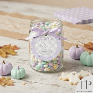 Purple Ghost Baby Shower Favor Tags