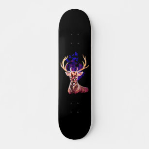 Purple Ghost Deer Skateboard