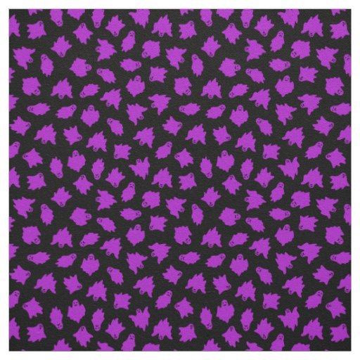Purple Ghost Happy Halloween Modern Fabric