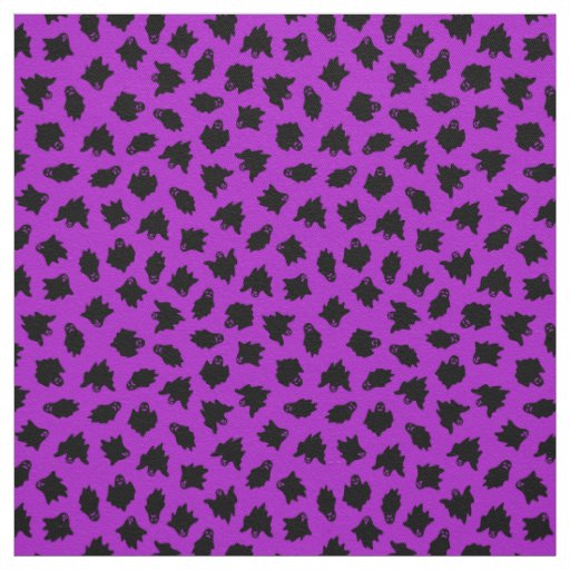 Purple Ghost Happy Halloween Modern Fabric