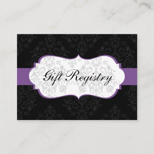 Customizable purple Gift registry Cards Business Card