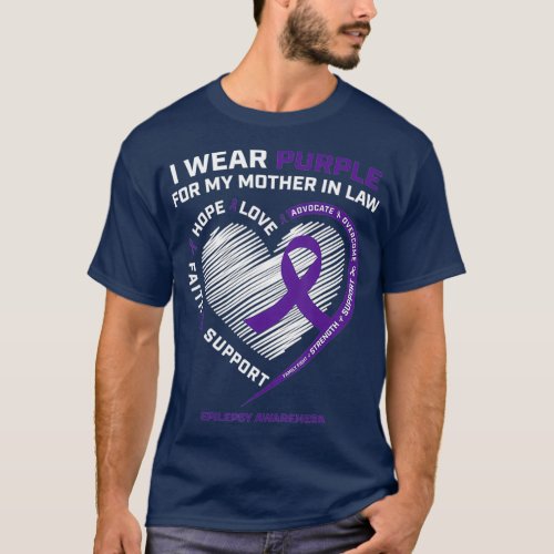 Purple Gifts Products Mom Mother In Law Epilepsy T_Shirt